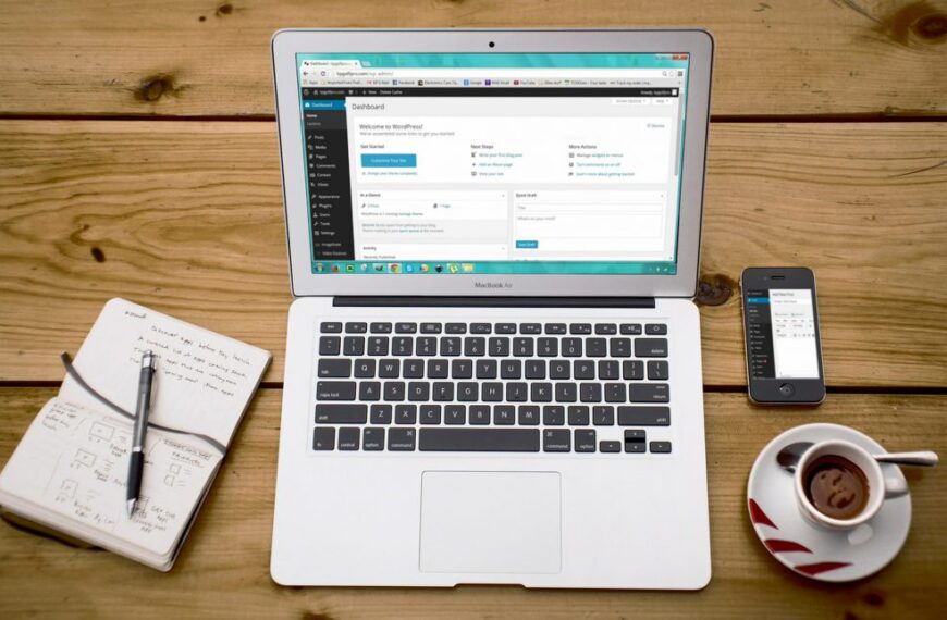 laptop with website platform on screen
